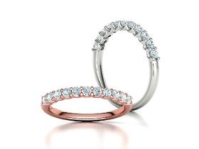 Δαχτυλίδι με διαμάντια Half Eternity σε σχήμα U 11 πέτρινο δ